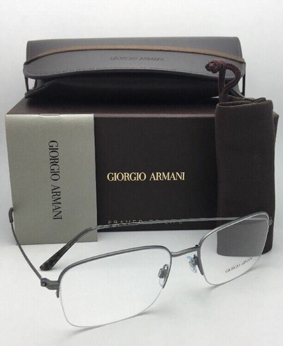 GIORGIO ARMANI Eyeglasses AR 5043 3003 56-19 Semi Rimless Matte Gunmetal Frames - Picture 10 of 12