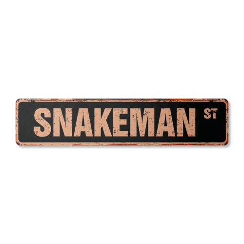 SNAKEMAN Vintage Znak uliczny Metal Plastikowy węże Hodowca węży Handler Miłośnik - Zdjęcie 1 z 20