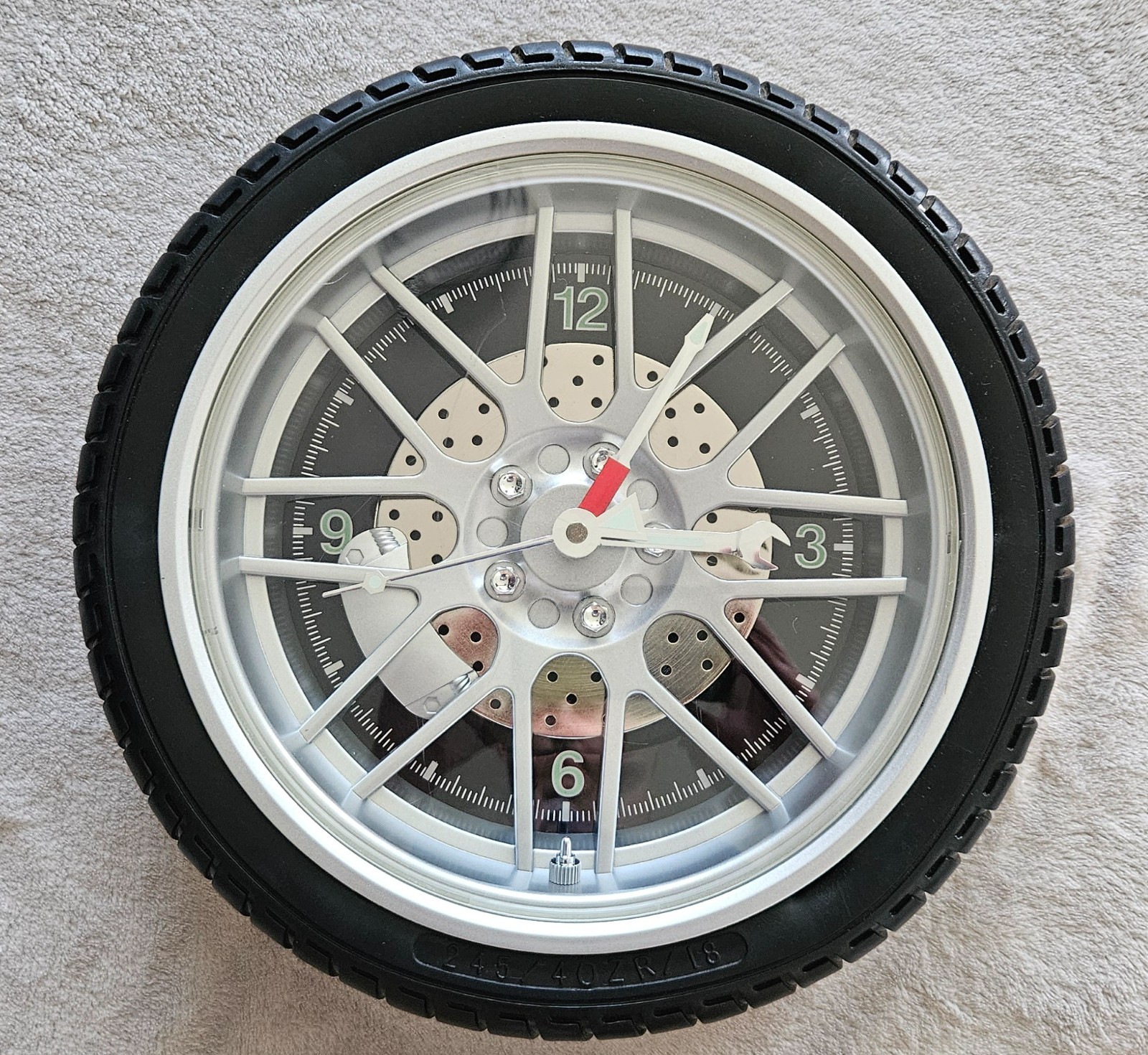 Sterling and Noble Tire Wall Clock, 10.5" For Garage Mechani