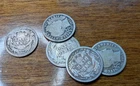 Lot of 5 Better Date US Silver Barber Dimes 1893-O,1895-S,1901,1909-S, 1913-S