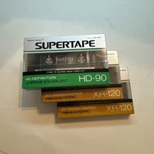 Realistic Supertape - Two XR-120 And One HD-90 Cassette. Lot of 3 - Sealed