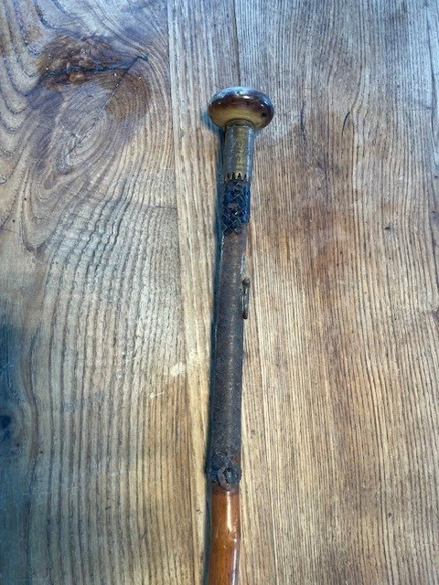 ANCIENNE CANNE MAKILA 89 CM - BATON DE MARCHE BERGER PAYS BASQUE - - Photo 4/4