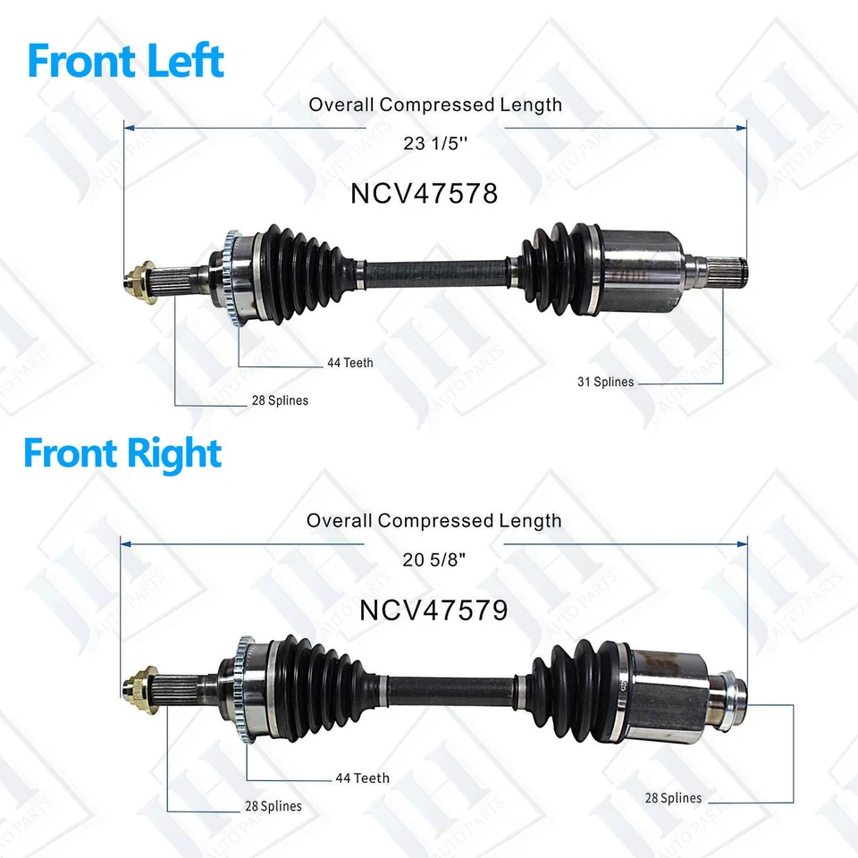 Juego de ejes CV par delantero original para Ford Fusion Mercury Milan Zephyr 2006-09 tracción delantera Foto 2 de 4