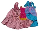 F12 BARBIE DOLL CLOTHING LOT FASHION VINTAGE DRESS BLUE PINK YELLOW