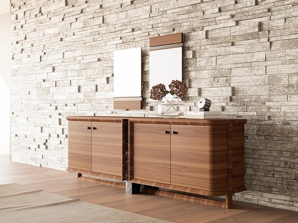 Luxus Komplett Sideboard Mit 2X Spiegel Design Holzschrank Esszimmer MöBel-image