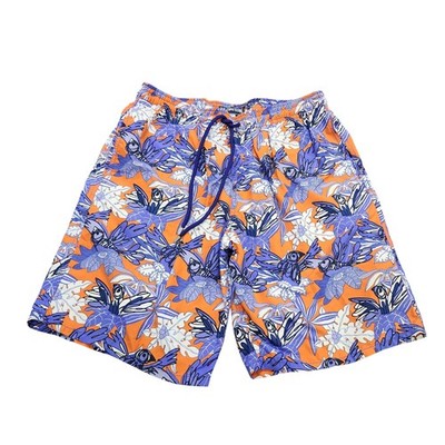 Vilebrequin Swim Shorts Mens 2XL Orange Blue Tropical Floral Lined Drawstring