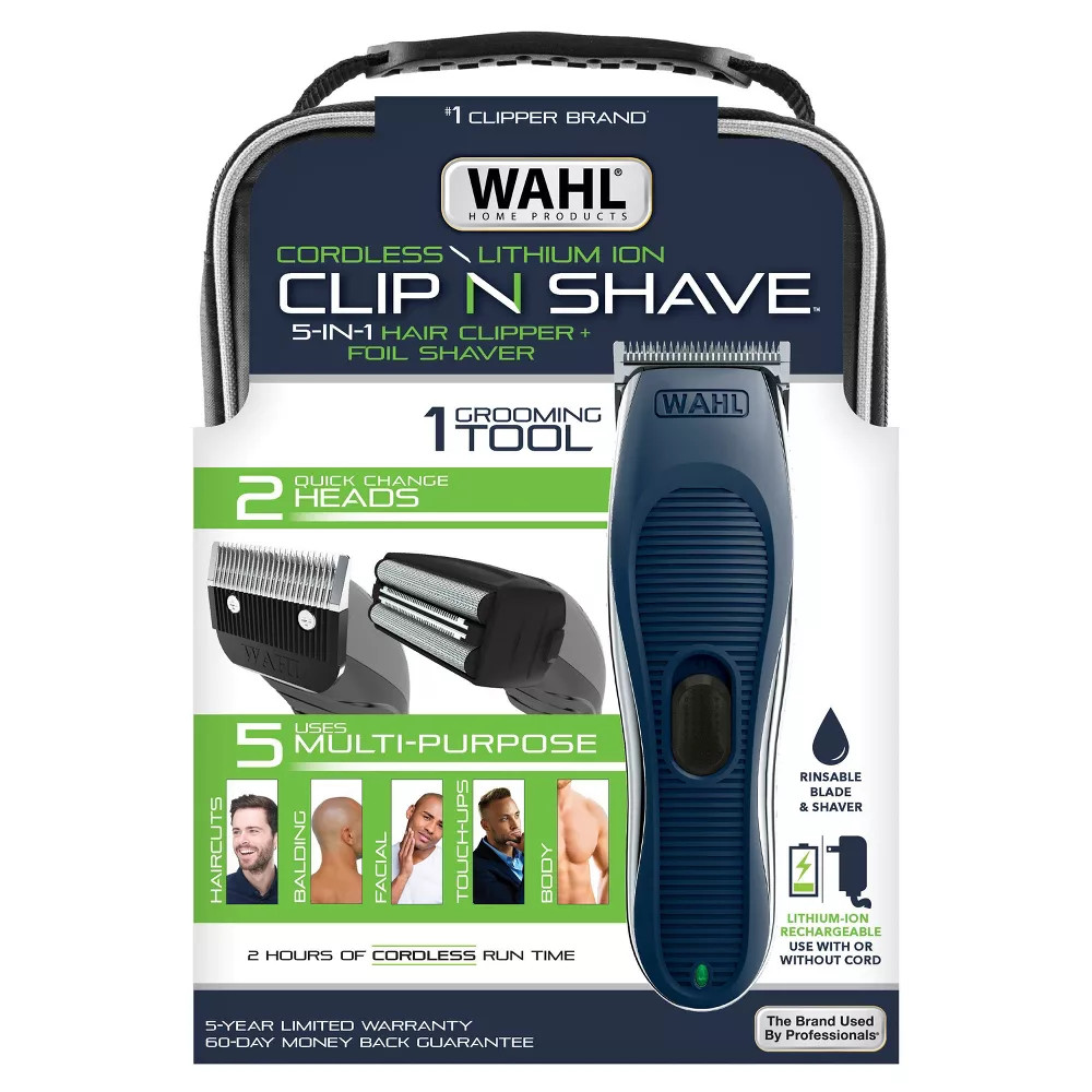 Wahl Clip & Shave Cordless Rechargeable Hair Clipper Electric Shaver Men Trimmer