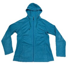 The North Face Women's Zipper Hood Jacket Turquoise Aqua Blue Ruched Medium
