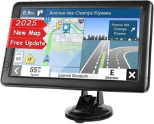 Truck GPS System - 9-Inch Display, Free Lifetime Maps for USA & Canada