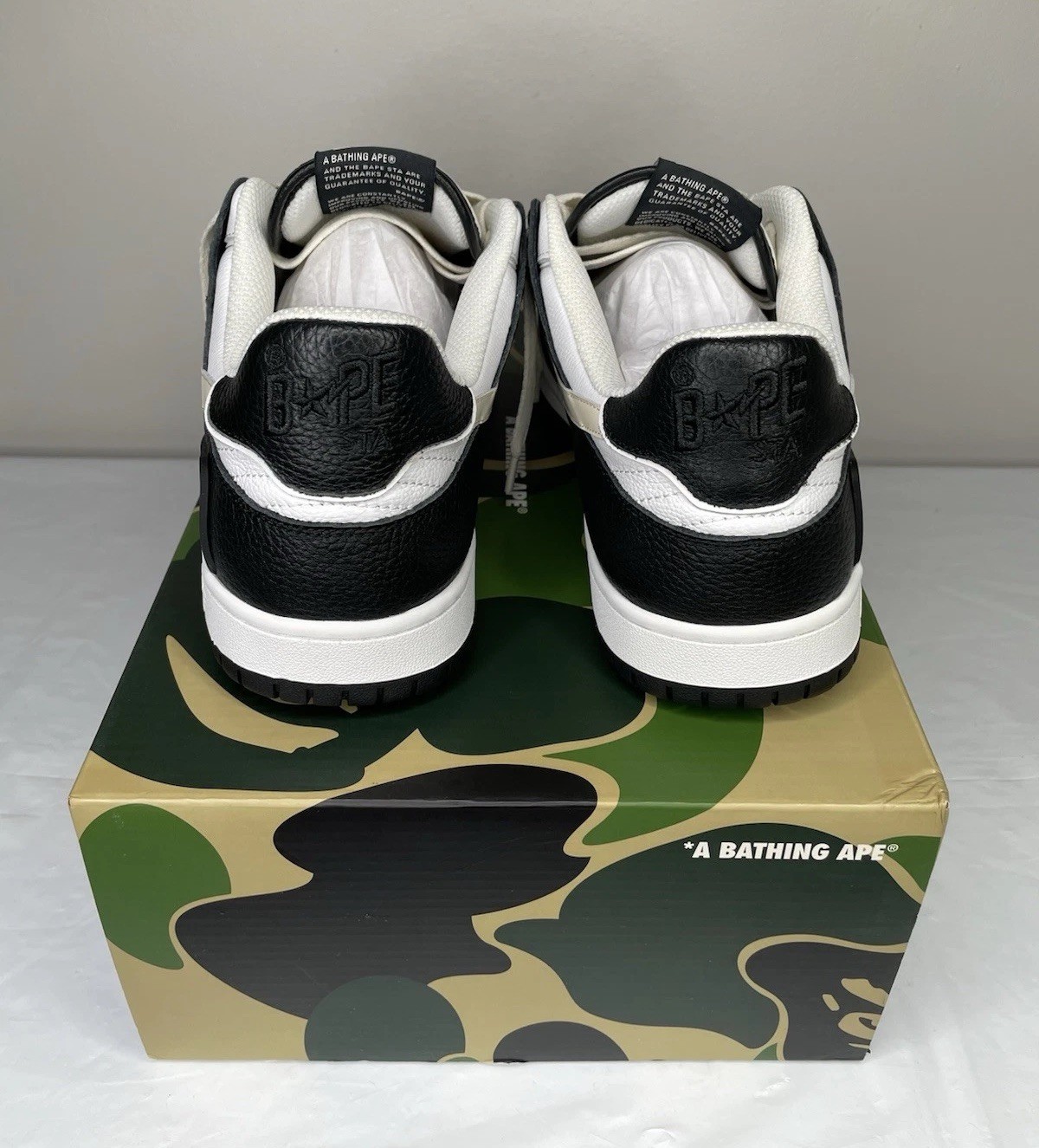 Size 10 - A Bathing Ape BAPE Sk8 Sta Black/ White/ Green Camo thumbnail 4