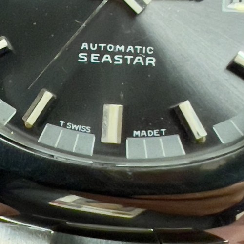 Reloj suizo vintage Tissot Seastar automático día esfera gris forma ovalada para hombre FUNCIONA - Imagen 4 de 13