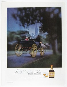 Print Ad Drambuie Scotch Whisky Liqueur Evening Carriage Scene 1960s New York