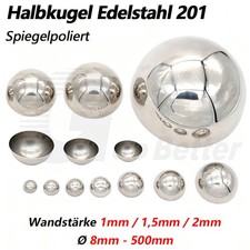 Halbkugel Edelstahl 8-500mm spiegelpoliert Zierkugel Halbhohlkugel Blech Schale