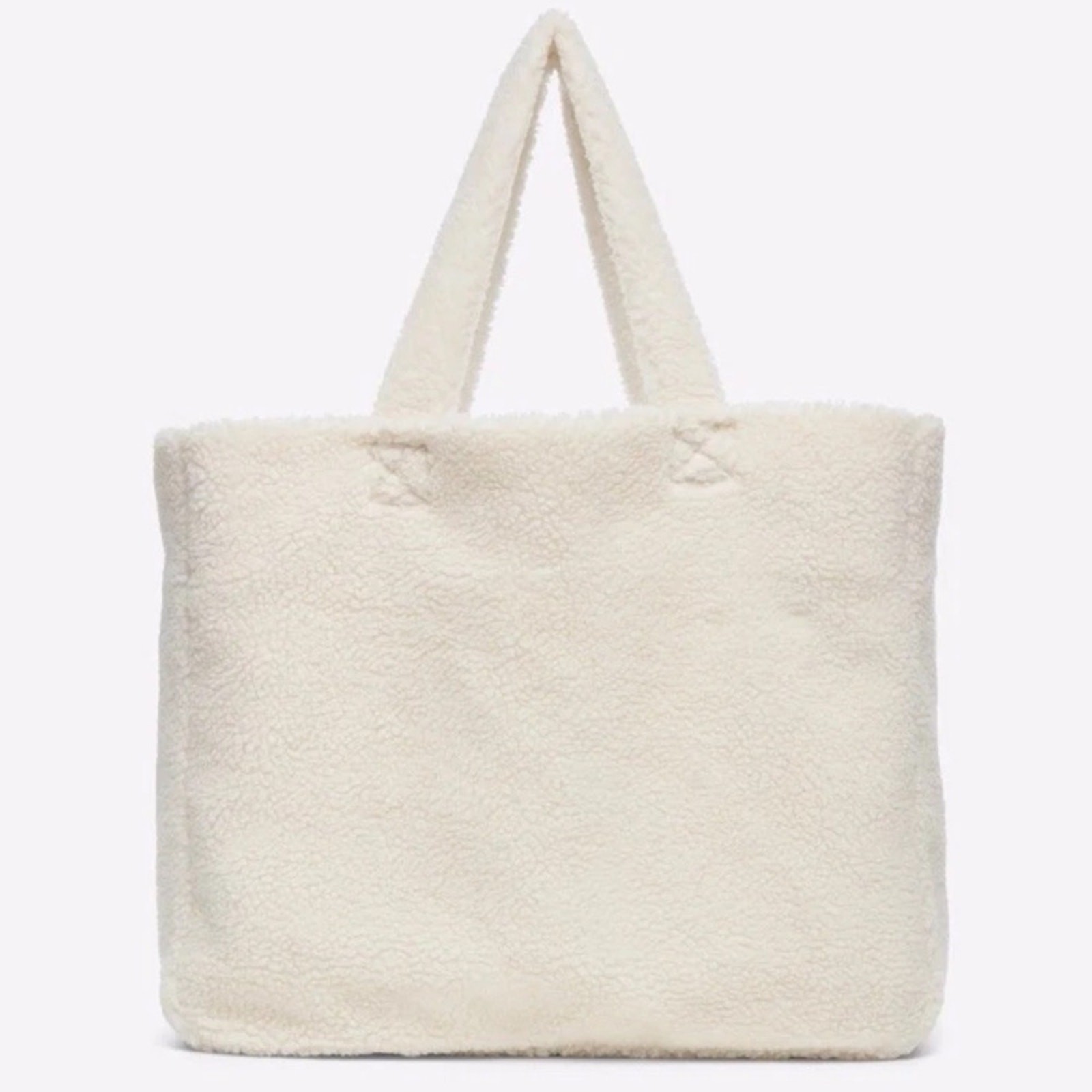 NWT Peloton Cozy Fleece Tote Oversized Sherpa Bag in Cream Extra Large image 4