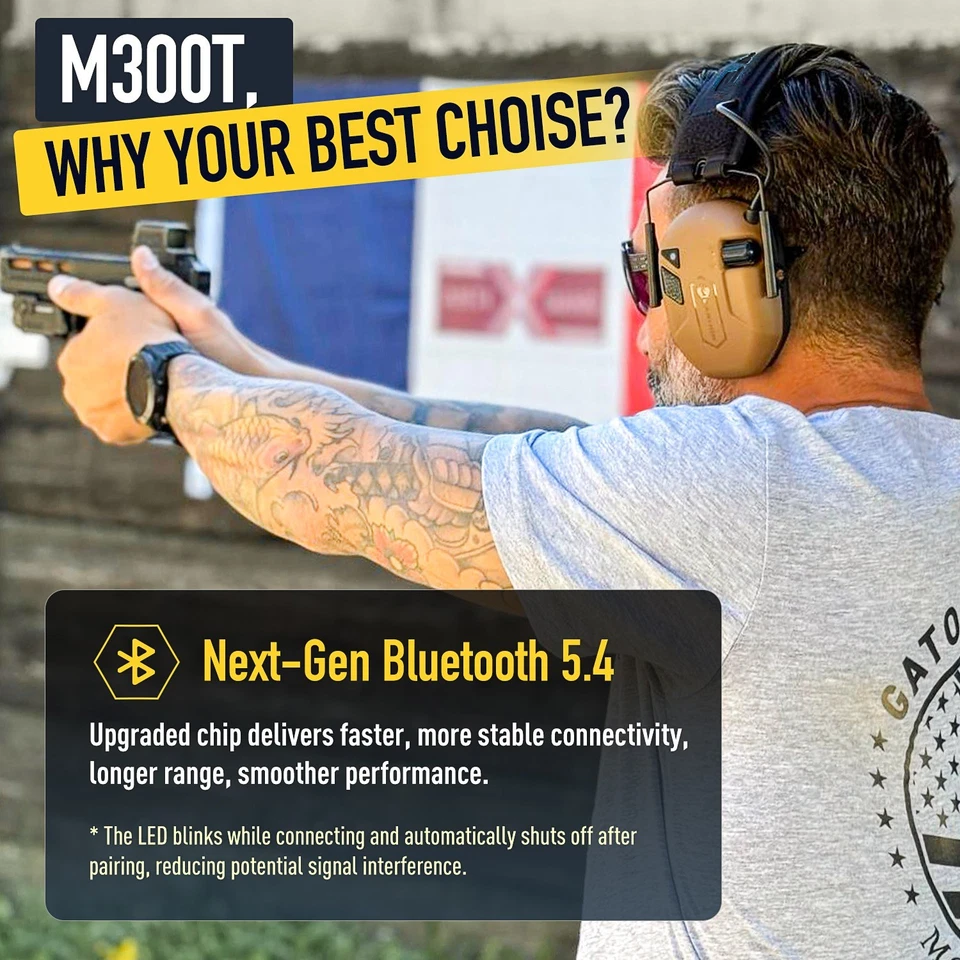 Электронные наушники для стрельбы EARMOR M300T Bluetooth 5.4 в наличии в США - Изображение 3 из 4