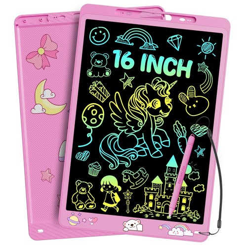 16 Inch LCD Writing Tablet for Kids, Colorful Doodle Board, Eye Protection Dr...