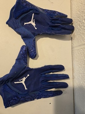 Jordan Flylock Football Gloves Blue Size L Used Good Condition