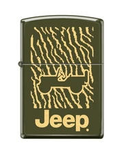 Zippo 5253, Jeep Logo-Army Look, Green Matte Finish Lighter