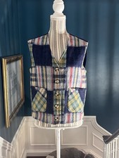 Vintage Vision 1 Plaid Wool Blend Vest Womens Small Plaid V412