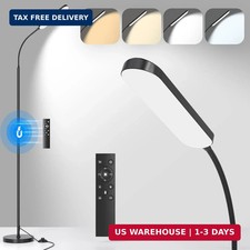 LED Floor Lamp with Remote Control Foot Switch for Living Room, Stepless Adjusta
