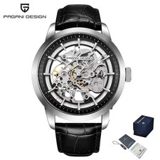 Orologio uomo PAGANI DESIGN scheletrato automatico Cassa Arg Quad Nero-Argento