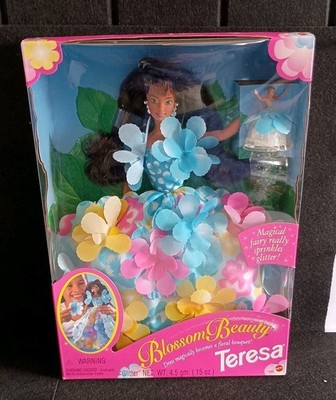 1996 Mattel Blossom Beauty Teresa Barbie with Magical Fairy Glitter & Mini Doll