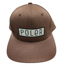 Poler Camp Vibes Hat Brown Baseball Cap Adjus...