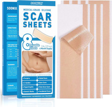 8 Pack Silicone Scar Sheets 8 Pack - 5.9" X 1.57" , Medical-Grade