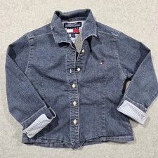 Tommy Hilfiger Jacket Girls Youth S Small Jean Denim Button Up