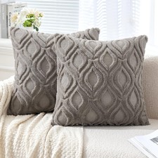 MIULEE Dark Grey Throw Pillow Covers 18x18 18" x Pack of 2 ,