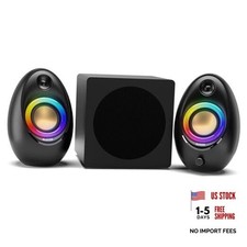Computer Speakers with Subwoofer, 2.1 PC Speakers with Deep Bass and 80W Black