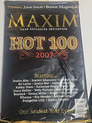 MAXIM 2007 HOT 100 w Bonus Magazine Unopened Beyonce, RHIANNA, ALBA, Lohan, Biel