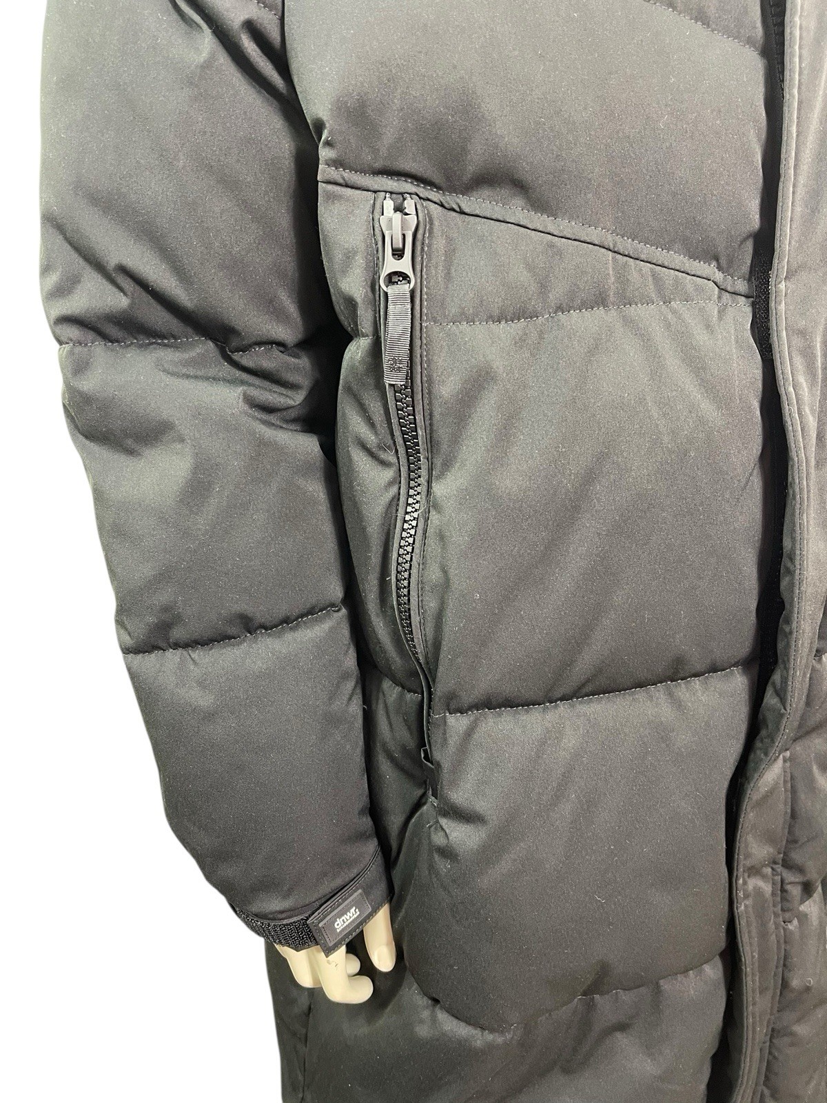 Zara Men’s Size Large  Black Longline Quilted High Collar Hooded Puffer Coat thumbnail 14