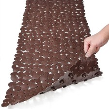 Bathtub Mat Non Slip Pebble Bath Shower Mat with Drain Holes, Suction Cups Ma...