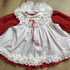 Vtg BRYAN 18 Months Girl Toddler Baby Floral Dress Red White w Lace READ MORE