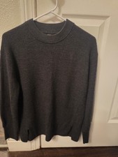 Lululemon Merino Wool-Blend Ribbed Crewneck Sweater Heathered Black Size 4