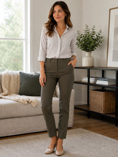 Old Navy Pixie Skinny Pants Women's 4 Olive Green High Rise Stretch NWT Work
