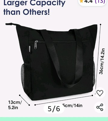 Large Tote Black Waterproof 