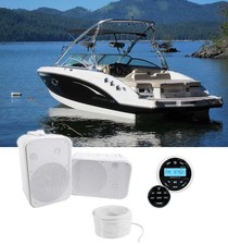 Rockville RGHR2 Marine Gauge Receiver w/Bluetooth Remote 2 6.5" Boat Speakers