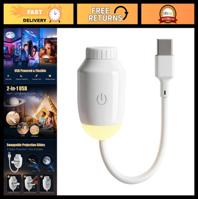 2-in-1 Galaxy Projector Night Light, USB Mini Starry Sky Ceiling Lamp, Adjustabl