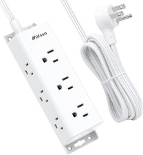 9 Outlet Surge Protector Power Strip Wall Mount Flat Plug 5ft Extension