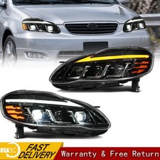 Pair Projector Led Headlights For 2003-2008 Toyota Corolla Sedan Startup Drl