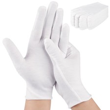24 Pcs White Cotton Gloves for Dry Hands  Eczema, Moisturizing 9 Inch,