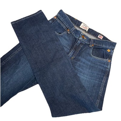 Wrangler Rooted Collection Texas Jeans Mens 31x34 Made in USA Dark Wash Straight