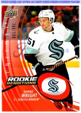 2022-23 Upper Deck Trilogy Shane Wright #RR-40 Rookie Renditions Red #/799
