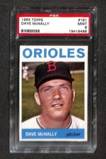 1964 Topps #161 DAVE MCNALLY PSA 9 Mint 19419488 