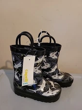 Capelli New York Kids Glossy Multicolor Shark Rain Boots RN#86183 Size 7