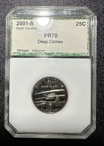 2001-S 50 State Quarters North Carolina Proof — photo from the most recent tracked eBay sale