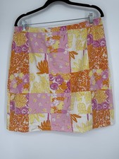 Vintage Lilly Pulitzer Skirt 12 Patchwork Owls Monkey Glow in Dark Pink Orange