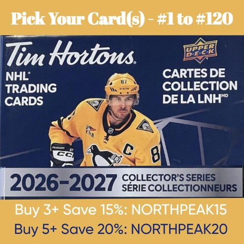 2026-27 Upper Deck Tim Hortons Hockey Base Set - Choose Your Card / You Pick NM